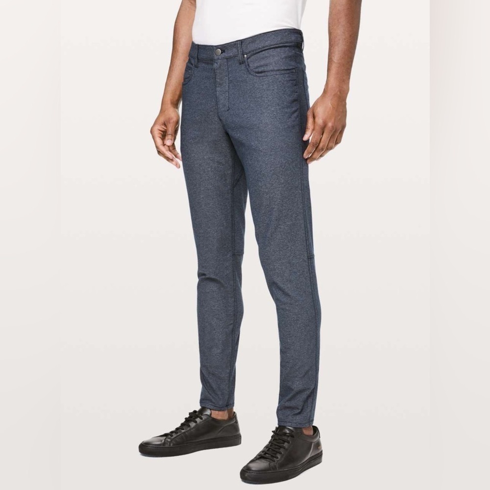LULULEMON Men’s 28 ABC Pant Skinny Tech Canvas 32” Inseam Deep Heathered Navy